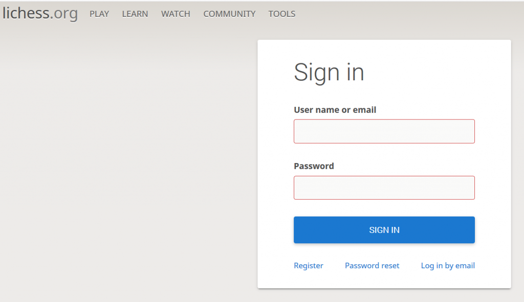 Lichess.org login